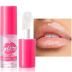 Lip Plumper Gloss Glitter Tinted Plumping Lip Gloss For Women Hydrating Long Lasting Shimmer Moisturizing Glossy Non Sticky Lip Gloss (01# Clear)