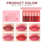6Colors Peach Lip Tint Stain Set,Water Lip Tint Gloss
