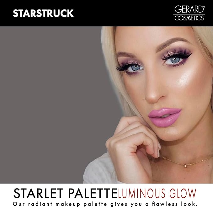 Makeup Highlighter Palette Trio (Starstruck) by Gerard Cosmetics | Vegan Powder Highlighter Makeup Palette with Three Luminous Shades | Cruelty Free and Made in the USA
