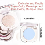 Light Blue White Single Eyeshadow Makeup, Neutral Powde Eye Shadow for Women, Light White Matte Singles Eyeshadow Palette Pigmented Waterproof,sombras para ojos,Girls Monochrome Eyeshadows Gift