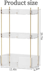 3 Tier Bathroom Countertop Organizer, Makeup Skin Care Organizer, Perfume Tray Vanity Countertop Organizer for Bathroom Countertops