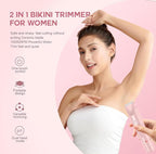 Dermave Bikini Shaver，Womens, Bikini Trimmer for Women, Glow Aura Electric Razor 2-in-1 Women's Body Shaver Dual Head Women's Trimmer for Leg Arm Body Grooming Tool (Purple)