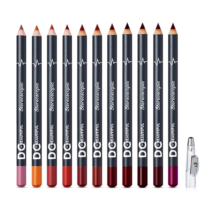 DC-BEAUTIFUL 12Pcs Lot Set 12 Colors Lip Line
