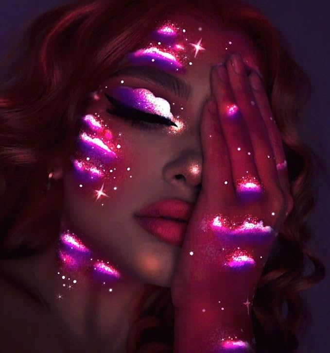 Go Ho Neon Hot Pink Body Paint Washable(2.37oz,70ml),under UV Blacklight Neon Face Paint,Water Based Neon Fluorescent Pink Face Paint for Adults Children SFX Cosplay Costumes Halloween Makeup