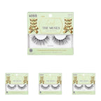 KISS Lash Couture The Muses Collection False Eyelashes, Duchess', 16 mm, Handmade, Refined Faux Silk, Contact Lens Friendly, Easy to Apply, Includes 1 Pair Reusable Strip Lashes (Pack of 4)