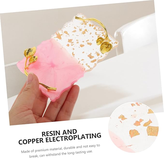 FOMIYES 5pcs Nail Palette Polish Plate Nail Design Nail Dish Makeup Mixing Pallet Nails Stickers Nail Polish Tray Nail Display Tray Vintage Frame Nail Stand Copper Plating Make up Bracket