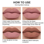 evpct 2Pcs Nude Brown Lip Liner and Matte Lipstick Makeup Sets, Vegan Lipstick Lip Liner and Gloss Stain Set Long Lasting Waterproof labiales mate 24 horas originales matte larga duracion 24 27#