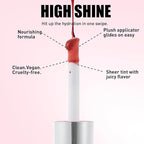 3 PCS Hydrating Lip Glow Oil Lip Stain, Moisturizing Nourishing Lip Gloss,High Shine, Smooth Finish Gloss Tinting And Non-Sticky Lip Oil For Dry Lips