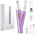 AHHFEI Rechargeable 5 in 1 Ear and Nose Hair Trimmer for Women, 2025 Professional Painless Eyebrow & Facial Hair Trimmer with Powerful Motor and Dual-Edge Blades Easy Cleansing