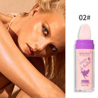 AKARY Shimmer Highlighter Powder, Fairy Polvo De Hadas Highlighter Powder & Blush Stick, Instant Glow Luminizer Duo, Glitter Body Face Hair High Gloss Stick, Sparkle Smudge-Proof Highlighter Stick Party Makeup (B1- #2)