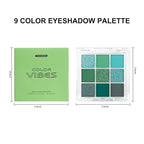 Erinde Matte Shimmer Light Deep Green Eye Shadow Palette Makeup Eyeshadow, Long Lasting Waterproof Cruelty-Free, 9 Blendable Shades Smooth Finishes Powder with Gorgeous Pearls for Girls