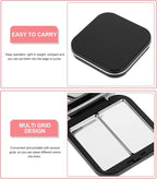 Beaupretty Makeup Palettes 2pcs Empty Eyeshadow DIY Lipstick Lip Balm Blusher Containers Refillable Makeup Storage Case Box with Mirror Black Eyeshadow