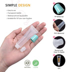 AMORIX 50PCS Lip Gloss Tubes 20ml Blue Cap Lip Gloss Containers Empty Lip Balm Tubes Squeeze Lipgloss Tubes + 2 x 20ml Syringes Tag Labels for DIY Lip Gloss Base Glitter