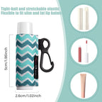 3PCS Lip Balm Holder Keychain Lipstick Sleeves Bulk Chapstick Holder Keychain Lip Gloss Holder Chapstick Elastic Sleeves(Strip pattern)