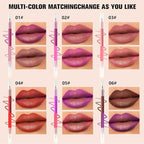 6Pcs Dual-Ended Dual-Colored Lip Liner Pencil Set - 12 Colors Matte Lipstick Pencil, No Transfer Smudgeproof & Waterproof, Sharpenable Lip Crayon for Women,Velvet Long-Lasting Lip Color Set A