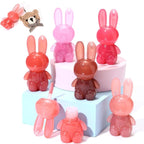 3Pcs Cute Rabbit Hydrating Lip Gloss Set,Cute Bunny Lip Glaze, Moisturising Jelly Liquid Lipsticks Lip Stain,Waterproof Non-Stick Cup Long Lasting Cute Makeup