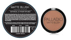 Palladio Matte Blush, Brushes onto Cheeks Smoothly, Soft Matte Look and Even Finish, Flawless Velvety Coverage, Effortless Blending Makeup, Flatters the Face, Convenient Compact, Chic