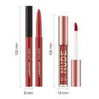 LANGMANNI 4pcs Matte Lipstick with Lipliners Durable Makeup Set,Long-Lasting Non-Stick Cup Not Fade Waterproof Pigmented Velvet Lipgloss Kit Beauty Cosmetics Makeup Gift for Girls(#9+10+11+12)