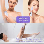 Hatteker Women's Electric Shaver Bikini Trimmer Hair Trimmer for Women LED Display Electric Razor for Legs Bikini Underarm Public Hairs Led Display IPX7 Waterproof Gift for Women (Purple)