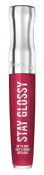 Rimmel Stay Glossy Lip Gloss - Non-Sticky and Lightweight Formula for Lip Color and Shine - 490 Grind Time, .18oz