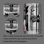 4PCS Sexy Black Girl Shower Curtain Set, Romantic Pink Floral High Heels Bubble Red Wine Afro Lady African American Woman Inspirational Quotes Bathroom Decor, Non-Slip Bath Rugs, Get Naked