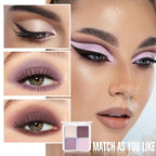 Kaely Powder Eyeshadow Quad, Light Violet Shimmer Eyeshadow Palette Makeup, Neutral Eye Shadow Palette for Older Women Pigmented Waterproof, sombras para ojos, Blendable, Cruelty-free, 02