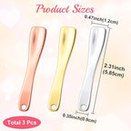 3 Pcs Facial Spatula Sticks Mini Metal Makeup Spatulas Tiny Skincare Cosmetic Spoons Reusable Face Eye Cream Lotion Applicator Tools Facial Massage Sticks for Women Girls
