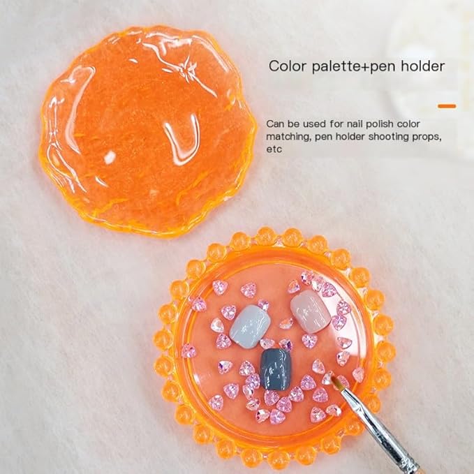 Nail Art Palette Nail Mixing Palette Polish Color Mixing Plate Pearl Edge Nail Holder Display Board Cloud Shape for Nail Art Nail Tip Holder Nail Art Display (Clouds-clear)