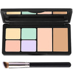 6 Colors Correcting Concealer Contour Palette,Concealer Cream Contour Makeup Palette,Contouring Foundation Highlighting Makeup Kit with Brush（01#）