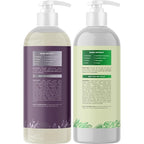Sulfate Free Shampoo and Conditioner Set - Tea Tree Sage and Rosemary Shampoo and Conditioner for Dry Flaky Scalp Care - Deep Cleansing Color Safe Shampoo and Conditioner for Damaged Dry Hair Care