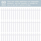 60 Pieces Plastic Wax Applicator Wands with Disposable Spatulas for Nose Hair Removal and Nostril Cleaning
