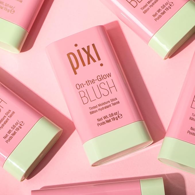 Pixi On-the-Glow Blush - Fleur, Hydrating Tinted Moisture Blush Stick with Ginseng, Aloe Vera & Fruit Extracts, For Cheeks & Lips, 19g / 0.6oz, Paraben-Free