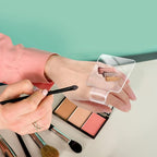 Minkissy 3pcs Makeup Hand Palette Acrylic Nail Art Manicure Palette Makeup Palette Spatula for Home Salon Professional