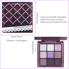 9 Colors Purple Silver White Tan Grape Matte Shimmer Eyeshadow Palette for Eye Makeup,High Pigmented Brown Eye Shadow Primers Powder Palet de sombras de ojos