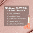 Oulac Beige Lipsticks for Women, Pale Nude Matte Lip Base, Full Coverage Lip Color, Satin Matte Finish, Cream Texture, Hydrating, Infused with Hyaluronic Acid, Vegan & Clean Beauty 4g SG01 Bare