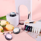 Allstarry Chrome Nail Powder 4 Colors Iridescent Aurora Powder Metallic Mirror Effect Pigment Pearlescent Mermaid Glitter Unicorn Glitter for Nail Art Manicure Decoration Home DIY Salon - Ice Series