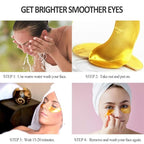 VERONNI Eye Lip Mask Set -20pcs Under Eye Patches,10pcs Gold Lip Mask -24K Gold Crystal Eye Lip Pads Treatment for Dry Lip,Dark Circles Eyes Moisturizing, Hydrating(Gold Eye Lip Mask Set)