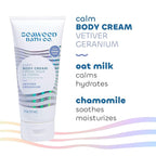Seaweed Bath Co. Calm Body Cream - Vetiver Geranium | Soothing Hand and Body Lotion With Oat Milk, Shea Butter, and Chamomile | Natural, Vegan Moisturizer For Dry Skin | 6 oz