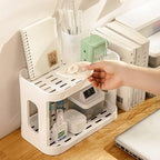 2PCS Kitchen Spice Rack or Bathroom Countertop Organizer, 2-Tier Desk Organizers，Mail Holder for Office Desk Organization, Gift for Teachers, Classmates, and Friends,White