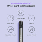 Wonderskin Eyeliner Pencil, 1440 Longwear Black Glitter Eyeliner Pencil - Waterproof, Sharpenable & Smudge Proof