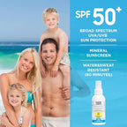 Natural and Vegan SPF 50+ Mineral Sunscreen for Full Body - Water Resistant (80 Minutes), Unscented, Titanium Dioxide FREE - Safe for Newborn and Whole Family - Non-Nano Best Sunscreen,100ml