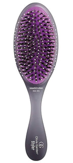 Olivia Garden OG Brush Styler, To Smooth and add Shine, All hair Types, removable cushion for easy cleaning, scalp hugging for scalp massage, gentle, for women, men and children, Black