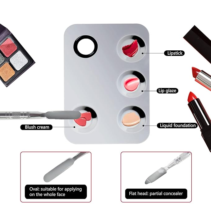 Makeup Mixing Palette, Upgrade Stainless Steel Metal Makeup