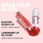 3 PCS Hydrating Lip Glow Oil Lip Stain, Moisturizing Nourishing Lip Gloss,High Shine, Smooth Finish Gloss Tinting And Non-Sticky Lip Oil For Dry Lips