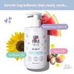 Love Ur Curls Kids - LUCK 2 in 1 Shampoo and Conditioner, Fragrance Free, Pediatrician Approved, Gentle Tear Free Unscented Formula, Easy to Detangle Curls, Sulfate and Paraben Free, 300 mL