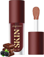 LANGMANNI Moisturizing Lip Oil,No-Sticky Lip Gloss Lip Balm Lip Care,Fruit Flavoured Lip Oil For Dry Lip's Moisturizing Hydrating And Nourishing ((Chocolate))