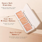 IFiona Tricolor Concealer to Cover Spots,Stains,Acne,Freckles and Brighten Skin Color Concealer Palette