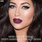 evpct 2Pcs Light Plum Purple Matte Liquid Lipstick Lip Gloss Stain and Retractable Lip Liner Makeup Set for Women Long Lasting Waterproof 24 Hours Lipstick labial mate larga duracion 24 45#