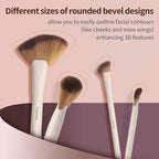 Makeup Brushes, Dual End Makeup Brush Set 7 Pcs, Foundation Contour Powder Concealer Eye Shadows Blush Make Up Brushes, Travel Gift Set, Cruelty-Free