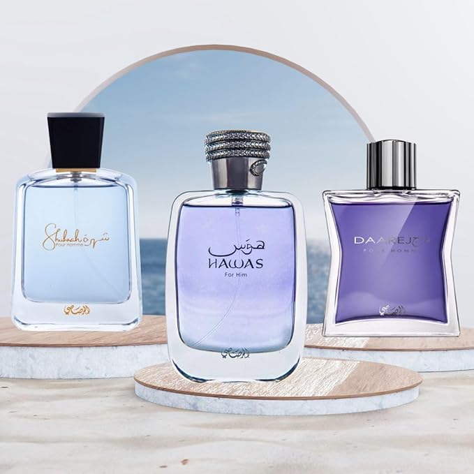 RASASI Arabian Perfume for Men Hawas, Daarej Eau De Parfum Men 100ML(3.4 OZ) Shuhrah 90ML | Long-Lasting perfumes, Elevate Your Aura With These Masculine Scents. (Bundle)